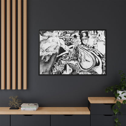 Alice In Blunderland Framed Canvas Print