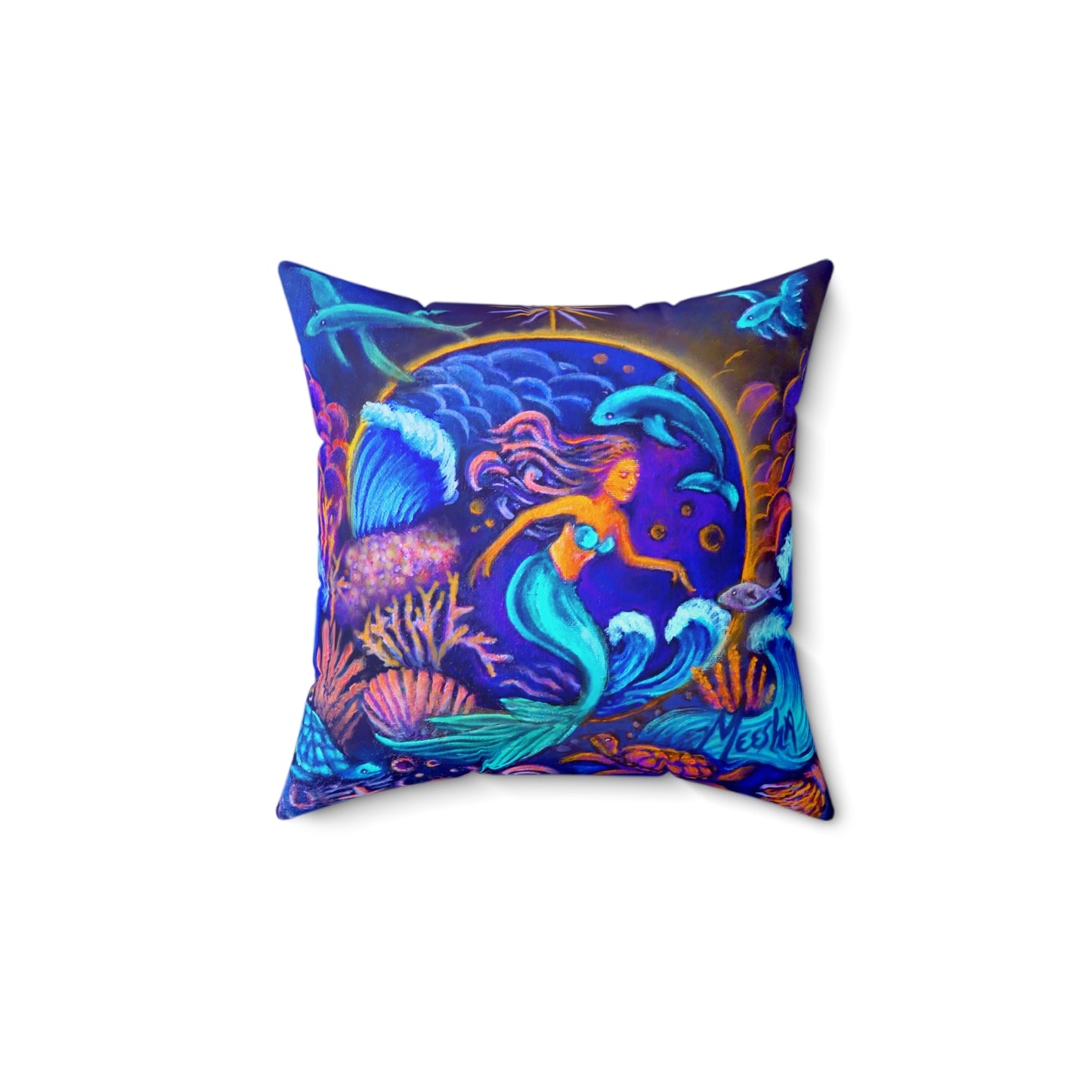 Celestrial Extraterrestrial Spun Polyester Square Pillow