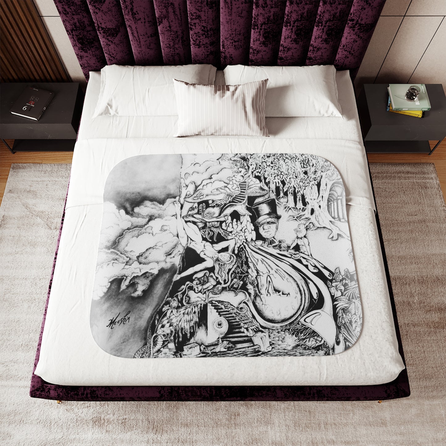 Alice In Blunderland Sper Snuggly Sherpa Blanket