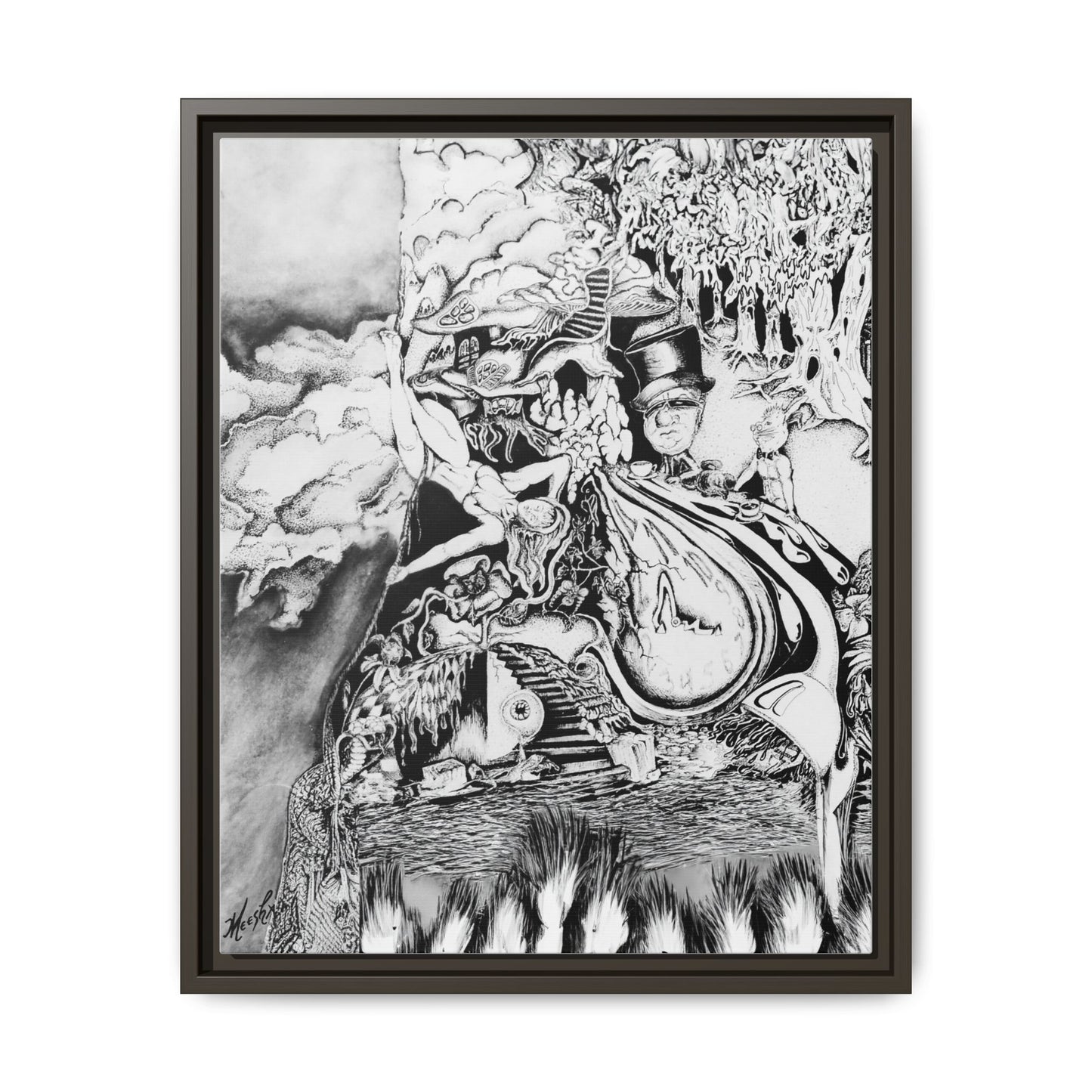 Alice In Blunderland Framed Canvas Print