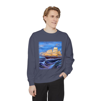 Whimsical Wavehopper Unisex Garment-Dyed Sweatshirt