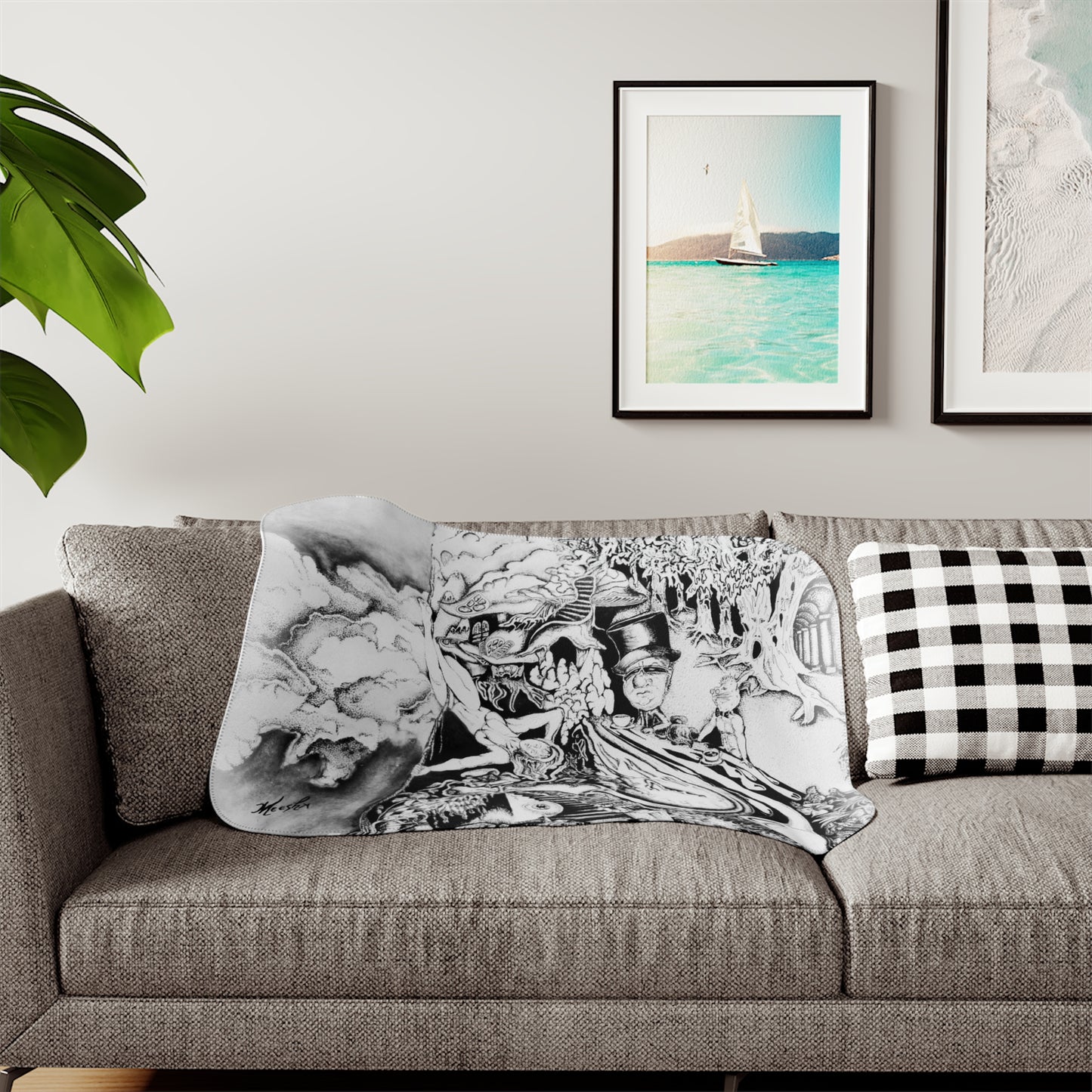 Alice In Blunderland Sper Snuggly Sherpa Blanket