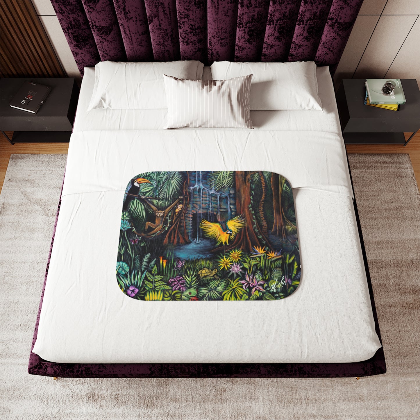Colorful and Cozy Amazonia Favorite Sherpa Blanket