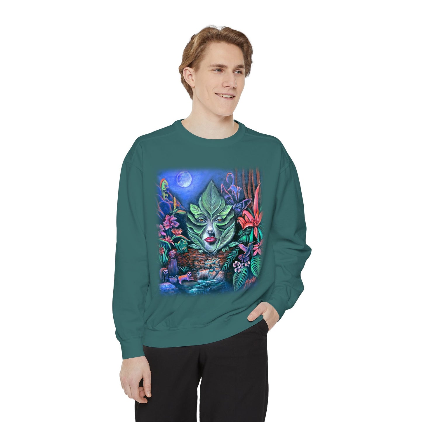 Moonlight Mischief Unisex Garment-Dyed Sweatshirt
