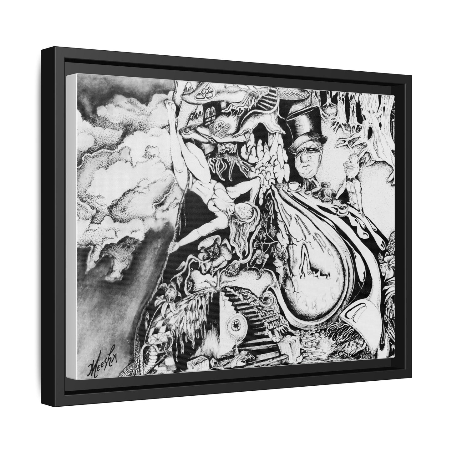 Alice In Blunderland Framed Canvas Print