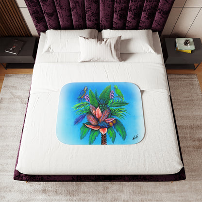 Palm Tree of Life Sherpa Blanket