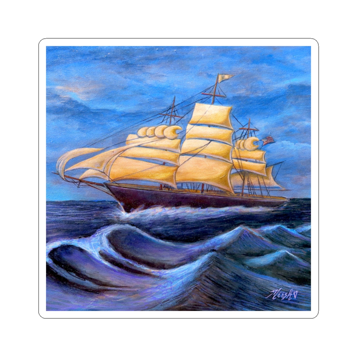 Whimsical Wavehopper Kiss-Cut Stickers