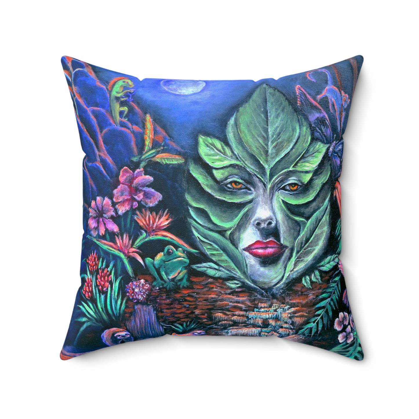 Moonlight Mischief Spun Polyester Square Pillow