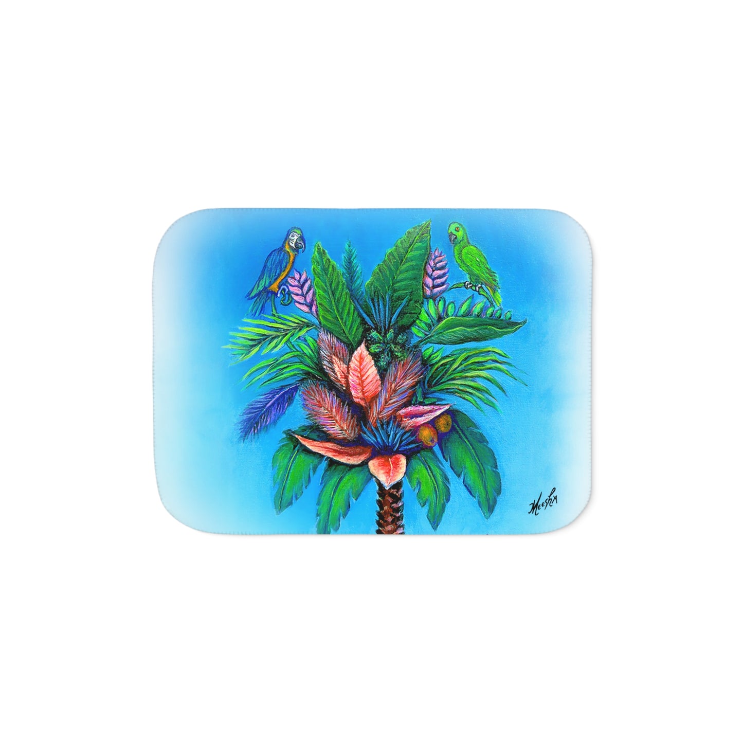 Palm Tree of Life Sherpa Blanket