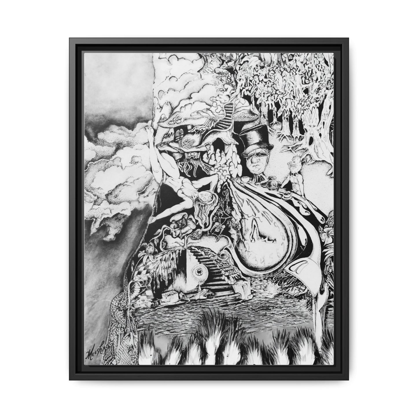 Alice In Blunderland Framed Canvas Print