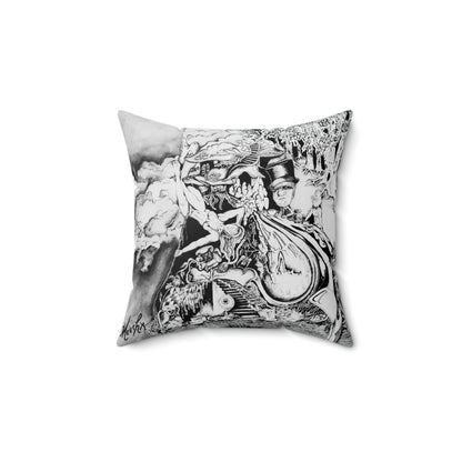 Alice In Wonderland Spun Polyester Square Pillow