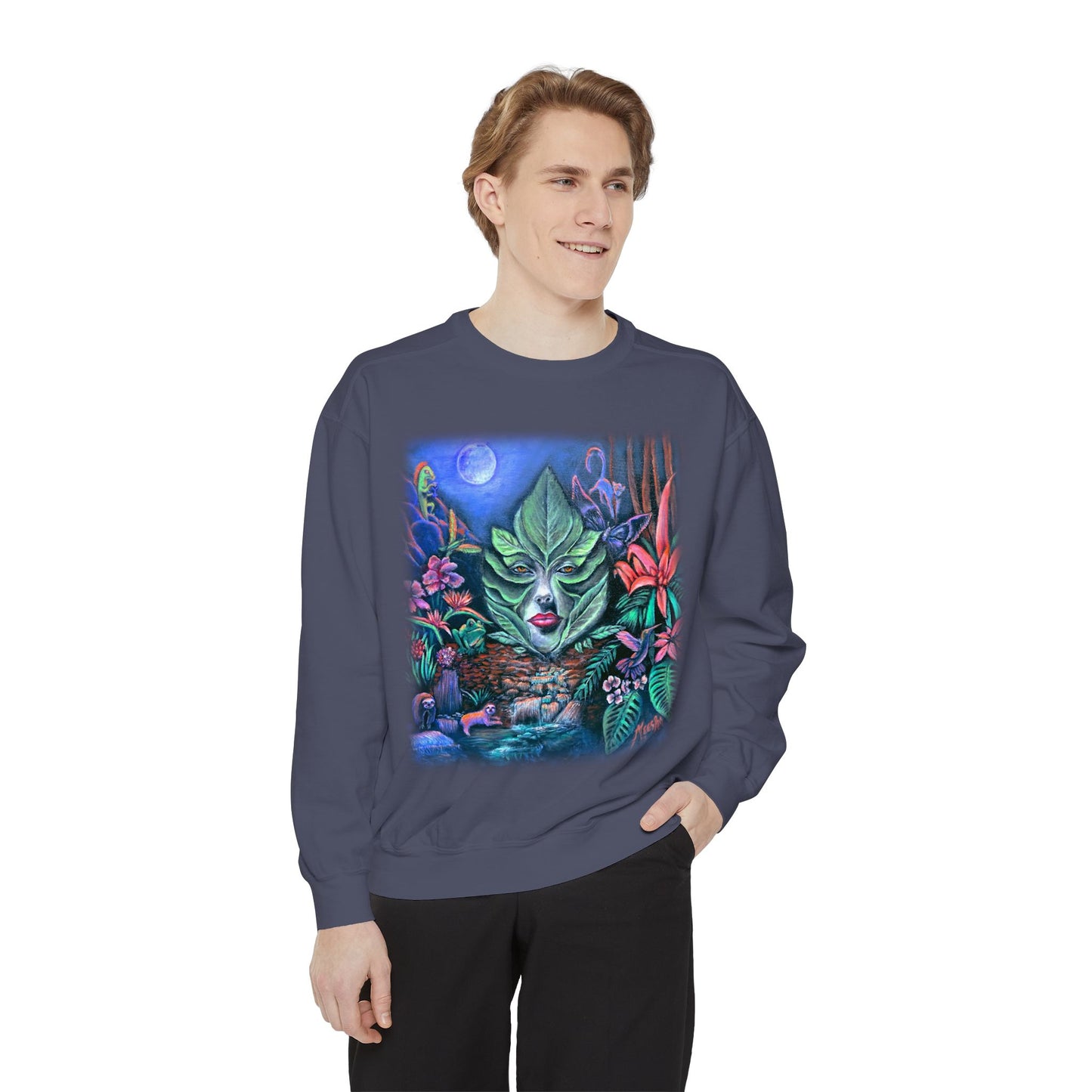 Moonlight Mischief Unisex Garment-Dyed Sweatshirt