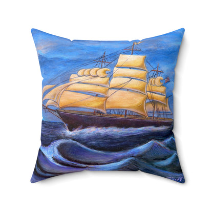 Whimsical Wavehopper Spun Polyester Square Pillow