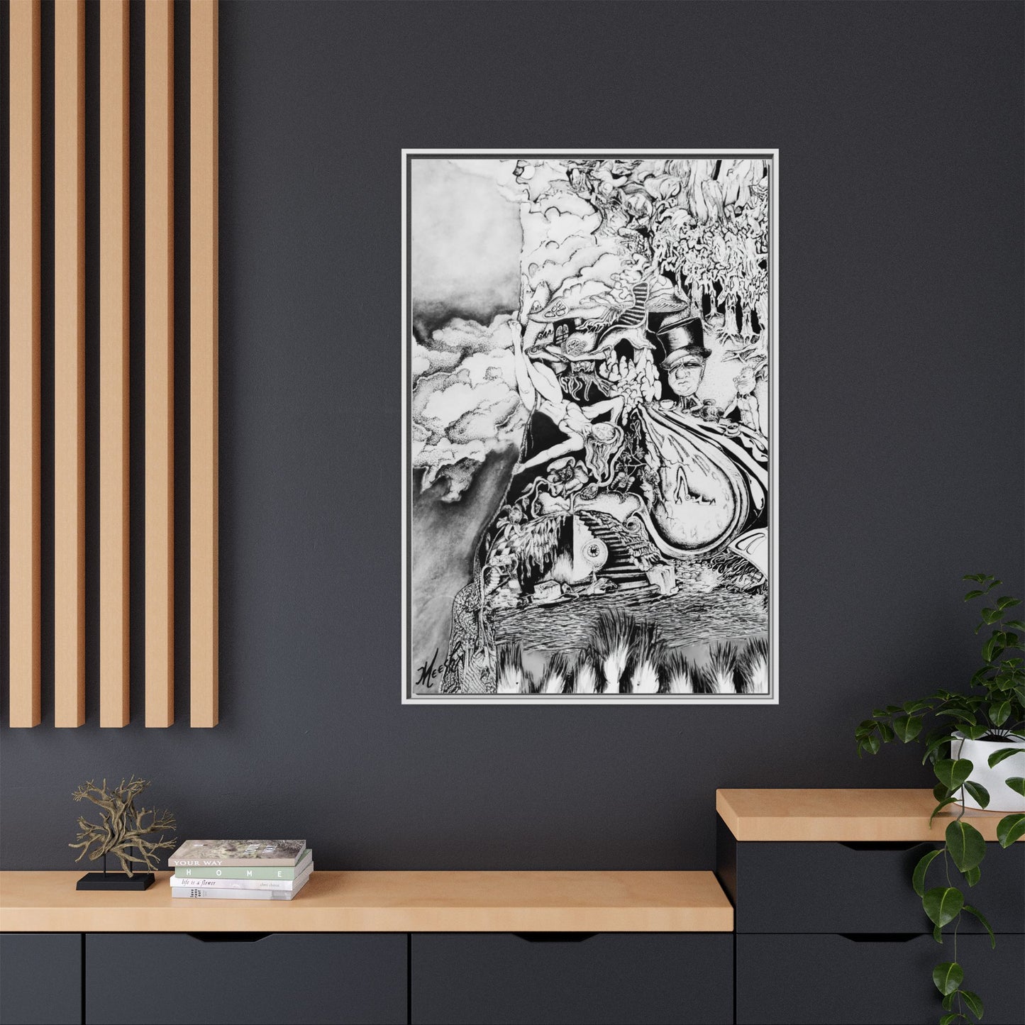 Alice In Blunderland Framed Canvas Print