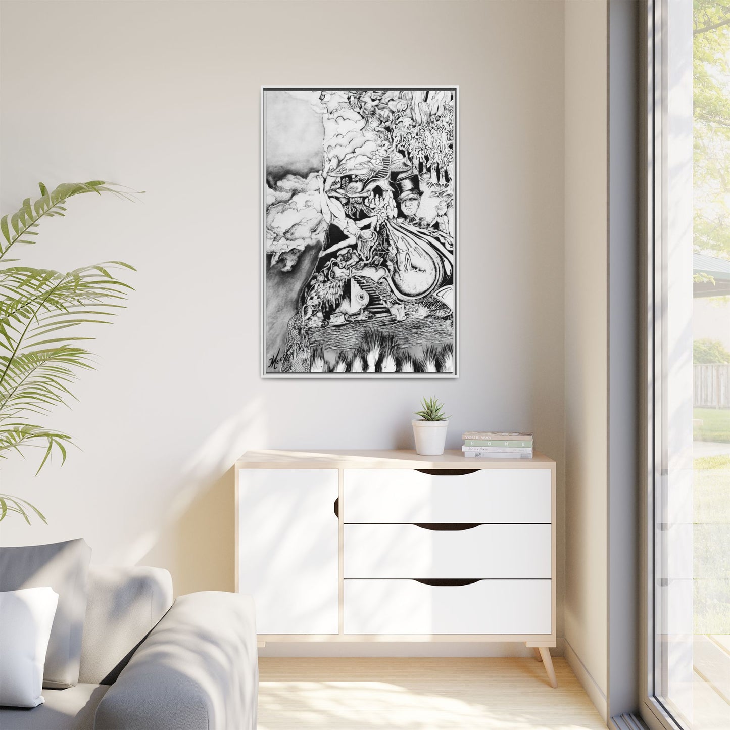 Alice In Blunderland Framed Canvas Print