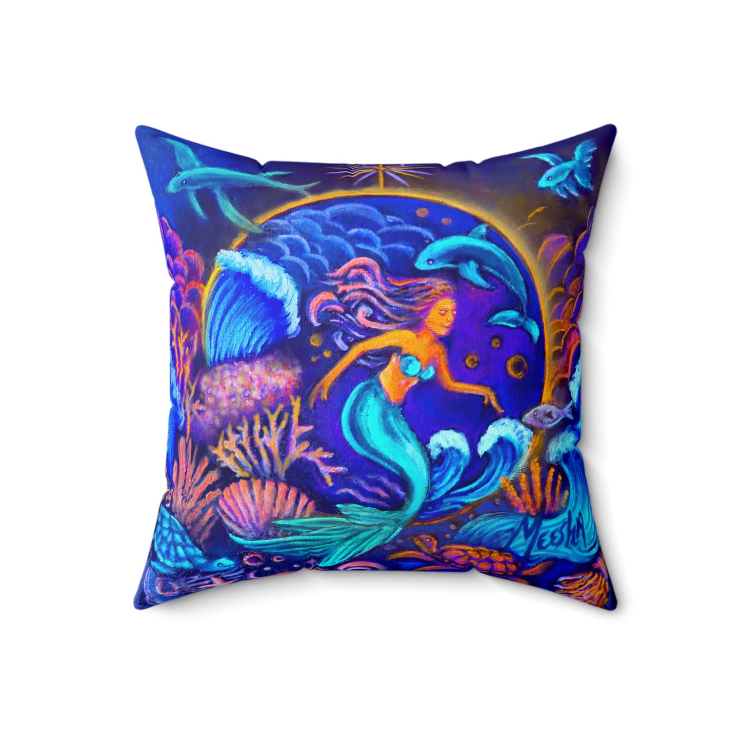 Celestrial Extraterrestrial Spun Polyester Square Pillow