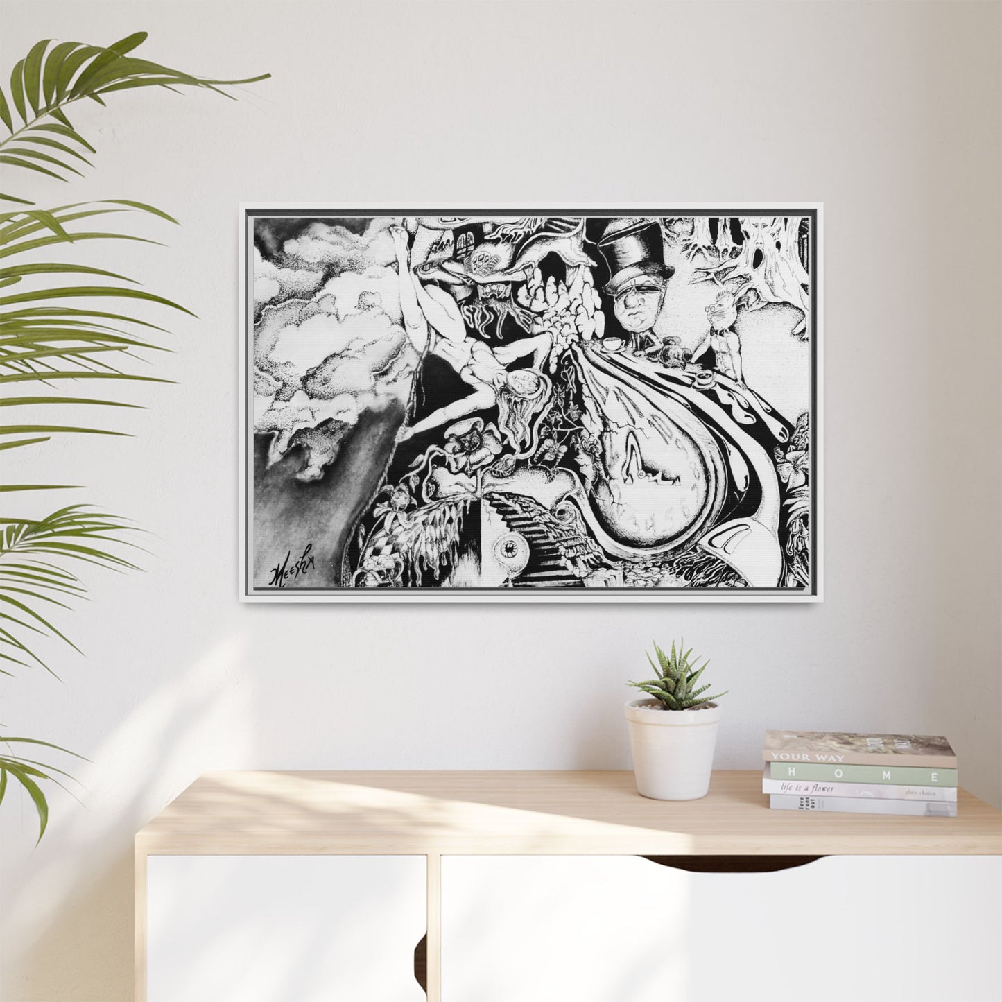 Alice In Blunderland Framed Canvas Print