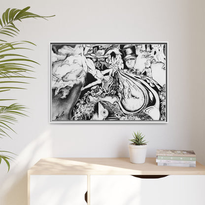 Alice In Blunderland Framed Canvas Print