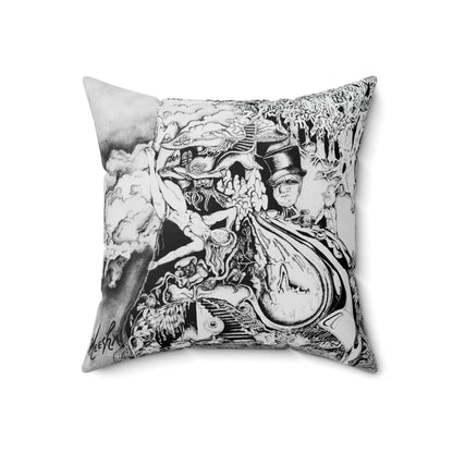 Alice In Wonderland Spun Polyester Square Pillow
