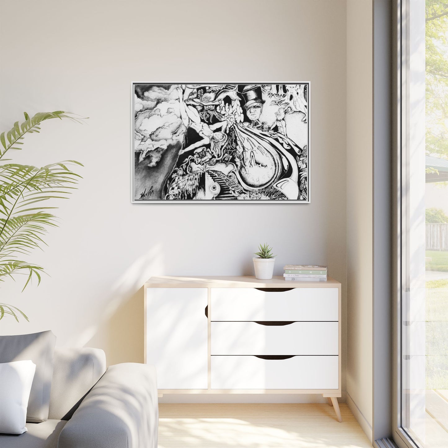 Alice In Blunderland Framed Canvas Print