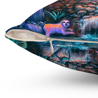 Moonlight Mischief Spun Polyester Square Pillow