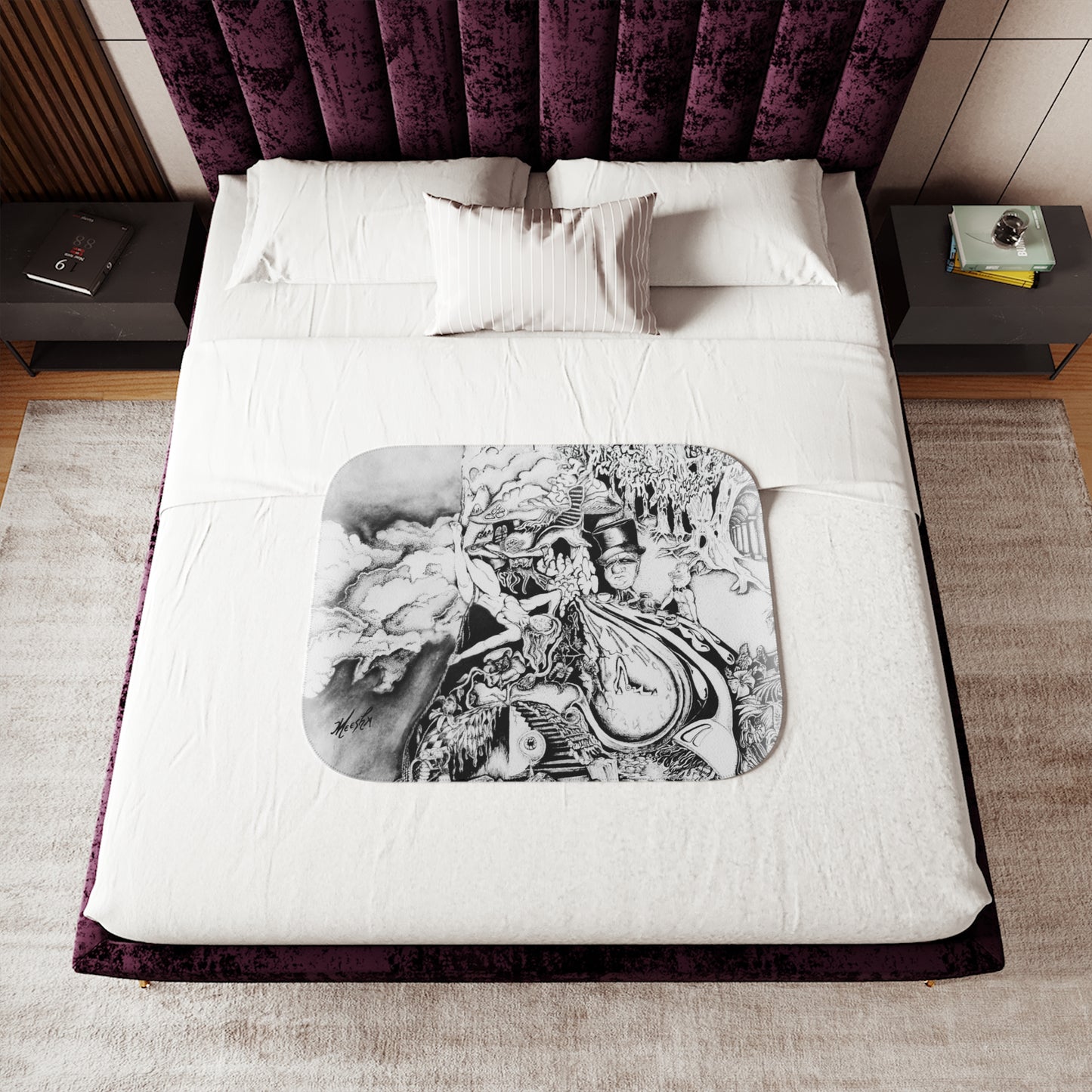 Alice In Blunderland Sper Snuggly Sherpa Blanket