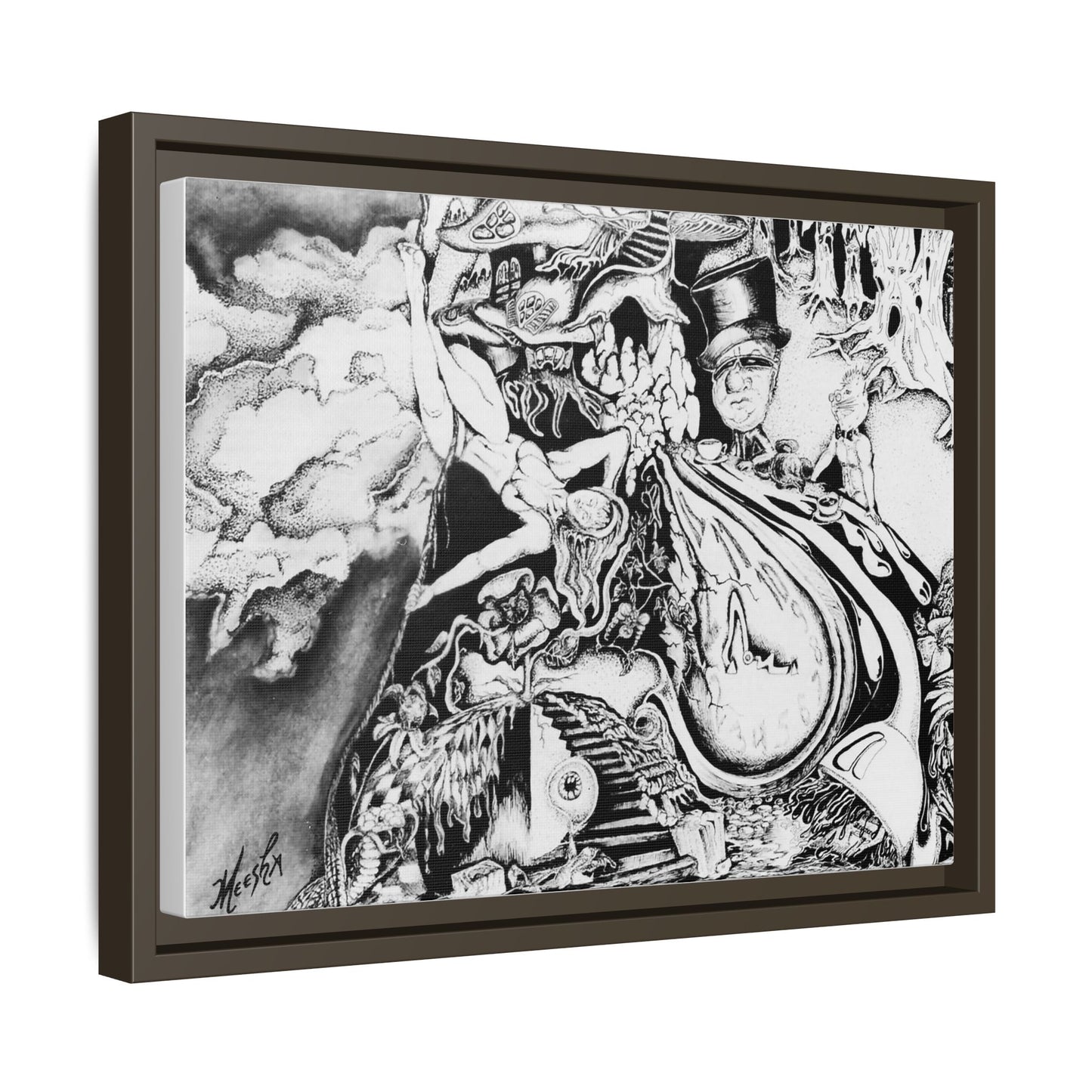 Alice In Blunderland Framed Canvas Print