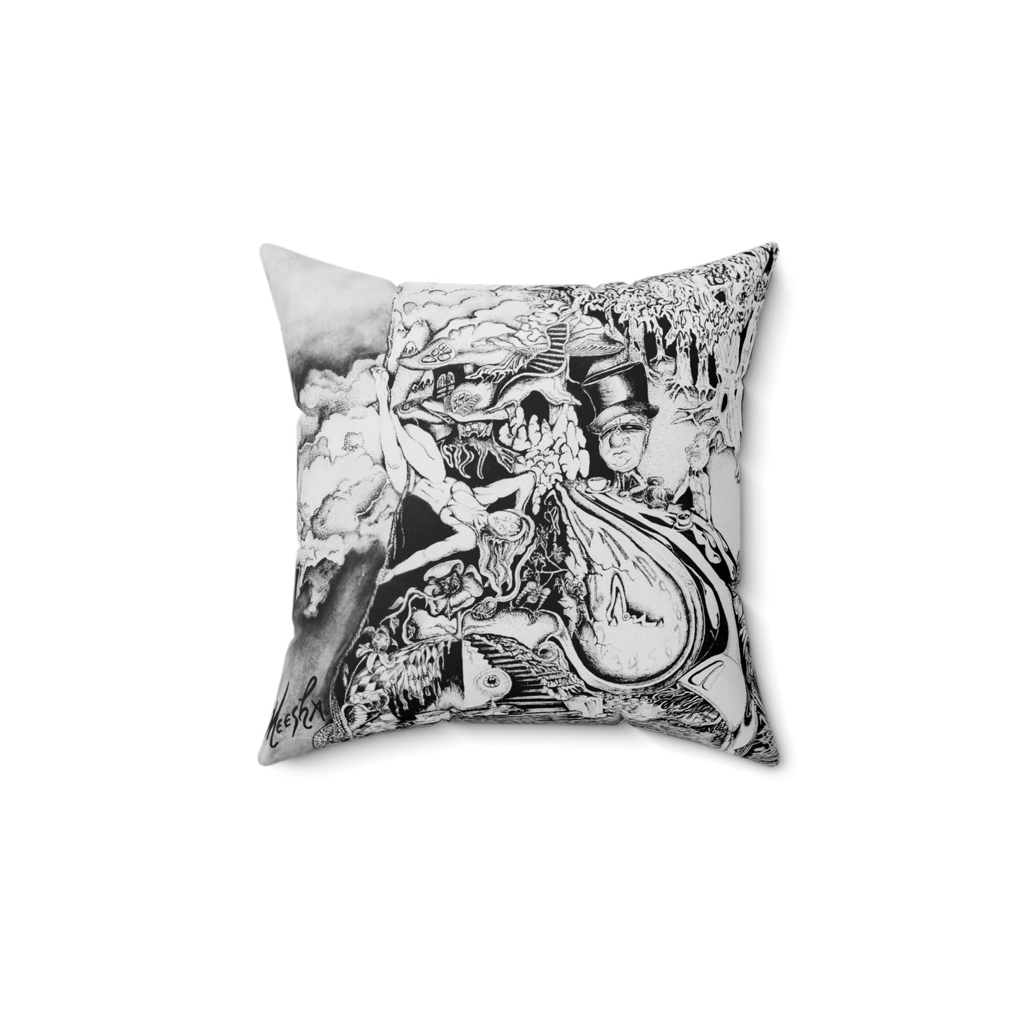 Alice In Wonderland Spun Polyester Square Pillow
