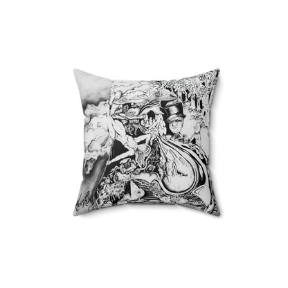Alice In Wonderland Spun Polyester Square Pillow