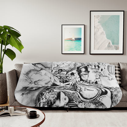 Alice In Blunderland Sper Snuggly Sherpa Blanket