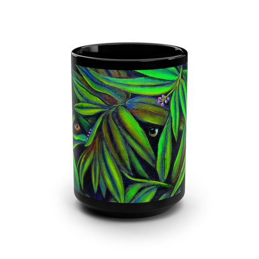 Jeepers Peepers Black Mug, 15oz