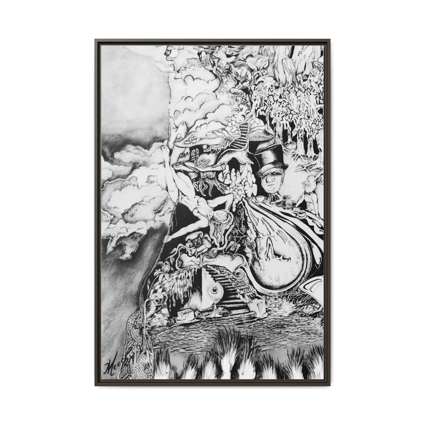 Alice In Blunderland Framed Canvas Print
