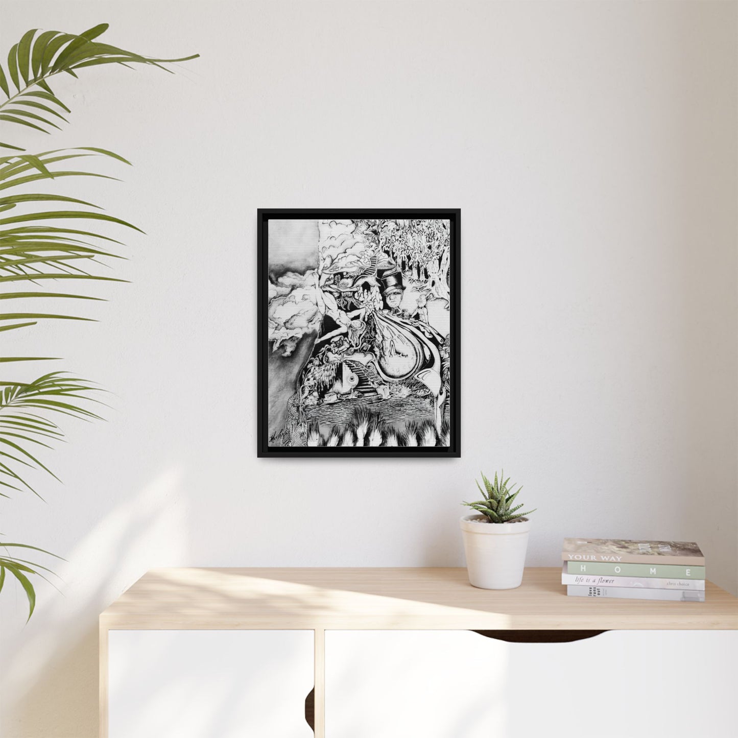 Alice In Blunderland Framed Canvas Print