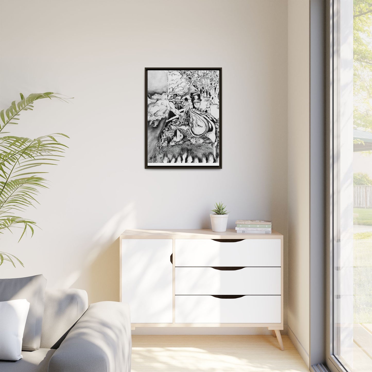 Alice In Blunderland Framed Canvas Print