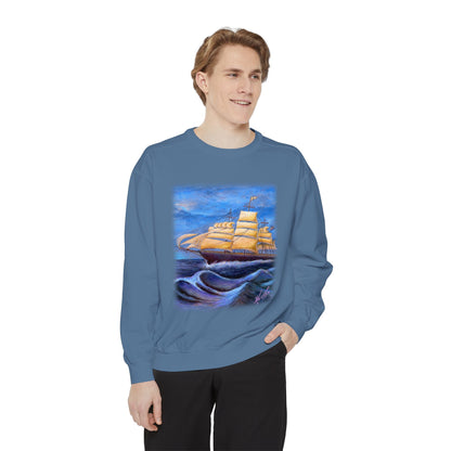 Whimsical Wavehopper Unisex Garment-Dyed Sweatshirt