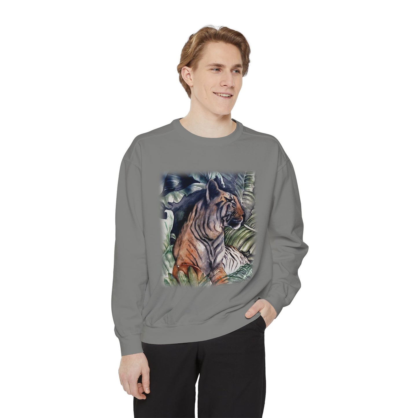 Watchful Warrior Unisex Garment-Dyed Sweatshirt