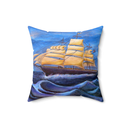 Whimsical Wavehopper Spun Polyester Square Pillow