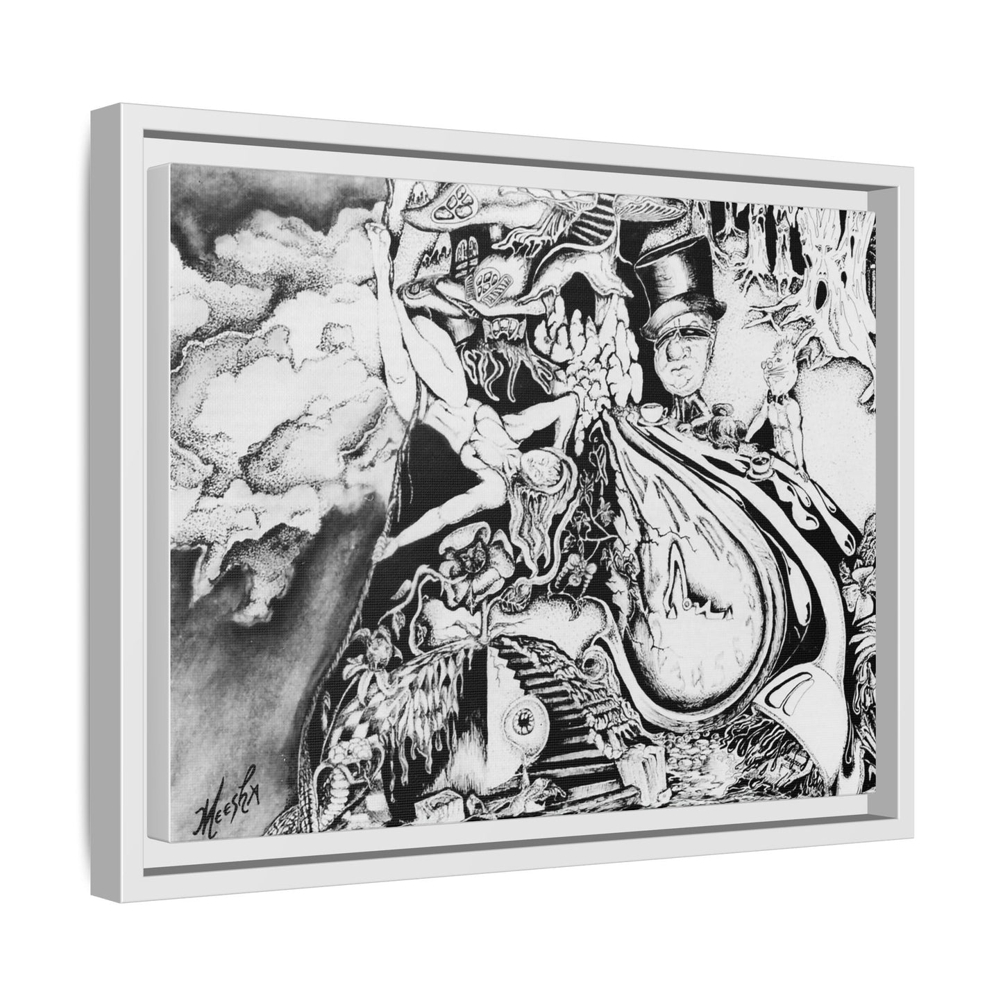Alice In Blunderland Framed Canvas Print