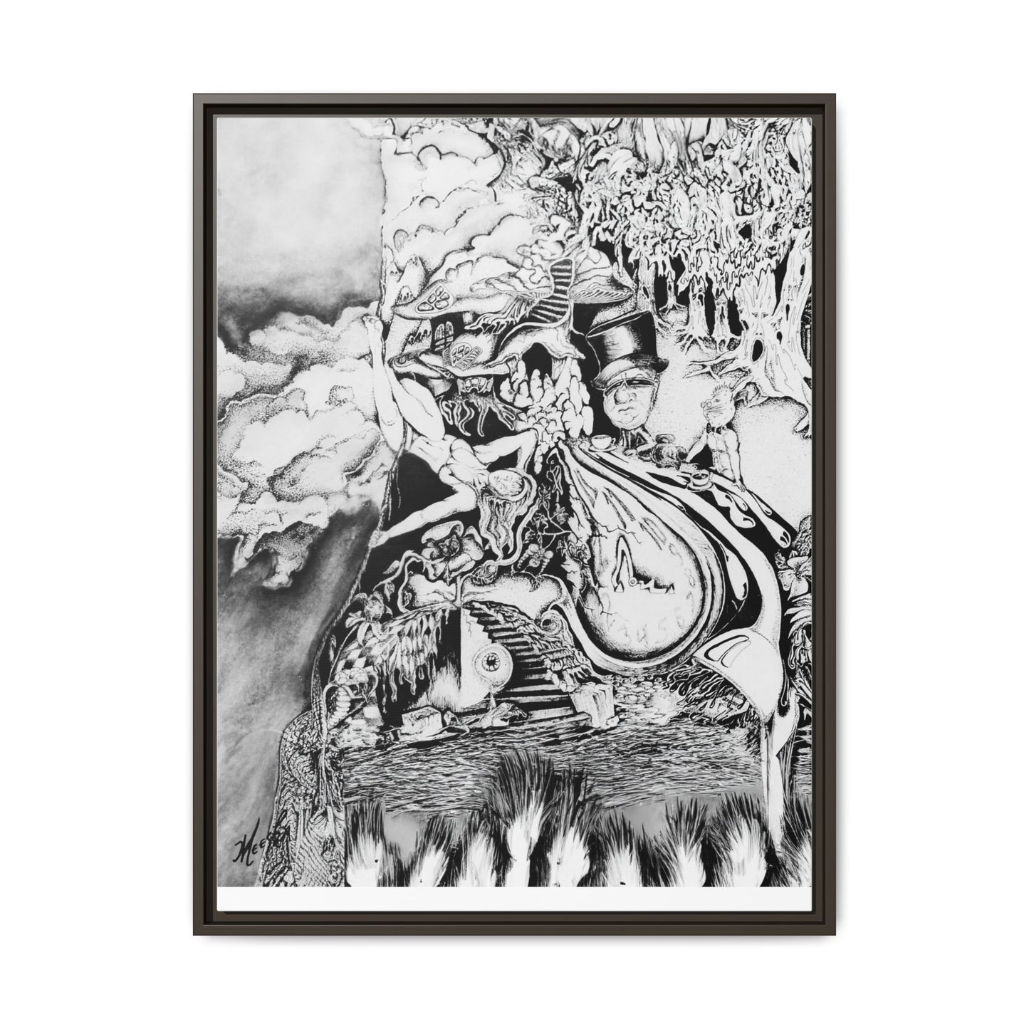 Alice In Blunderland Framed Canvas Print