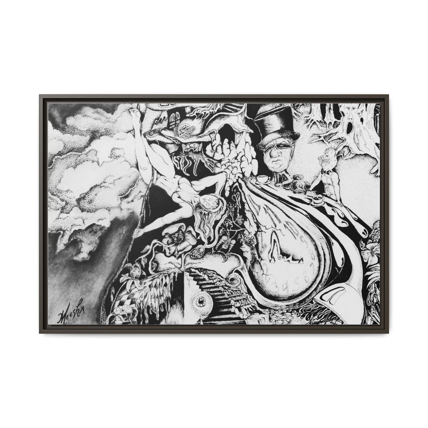 Alice In Blunderland Framed Canvas Print