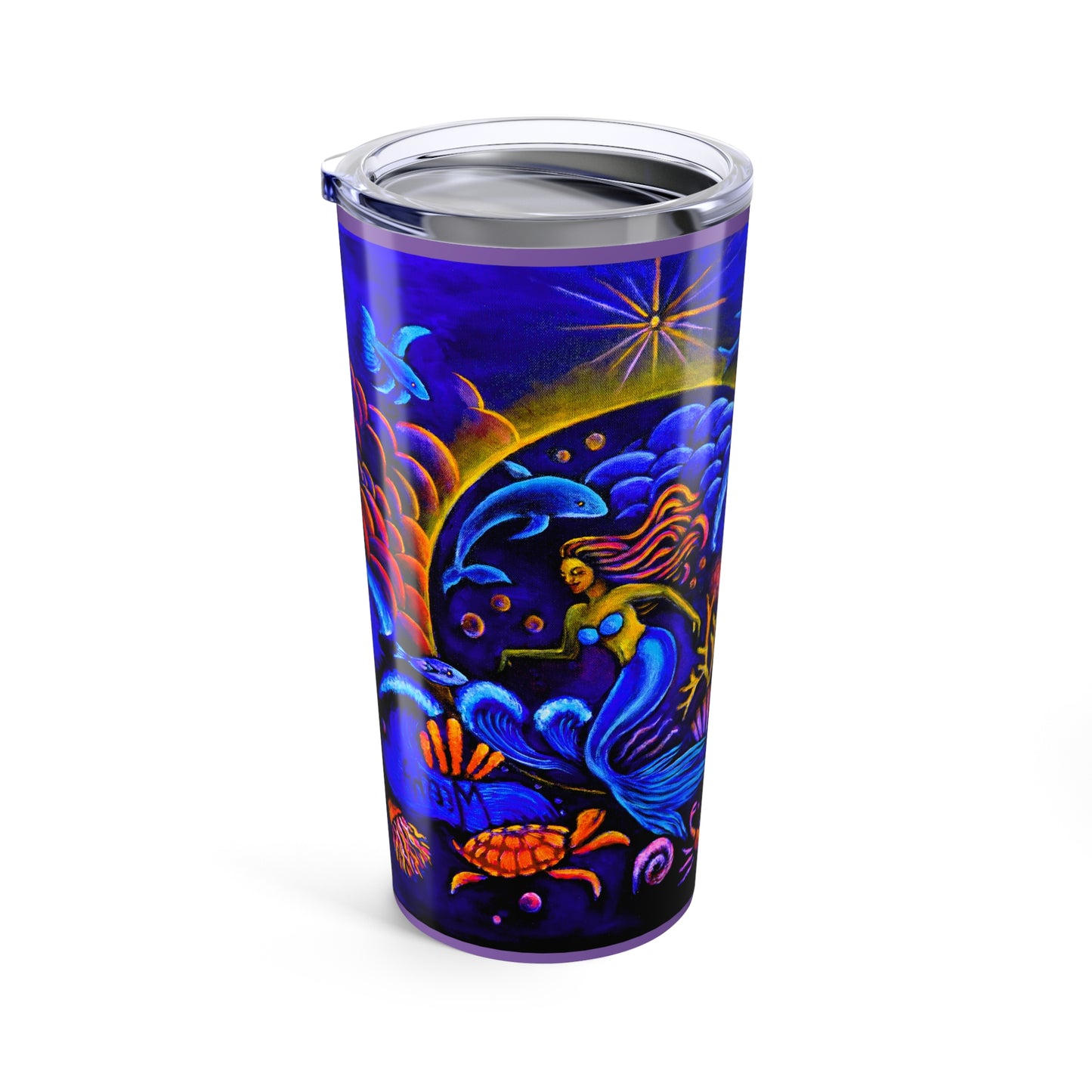 Celestial Extraterrestrial Scene II 20oz Tumbler - Colorful Marine Life Travel Mug