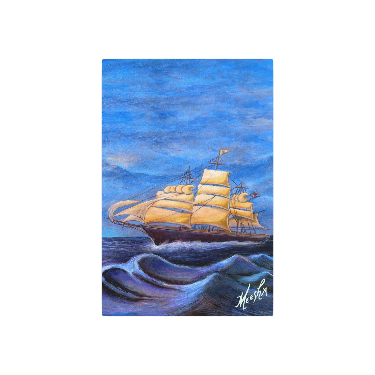 Whimsical Wavehopper Metal Art Sign