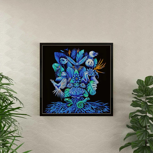 Out of the Blue Framed Canvas Painting